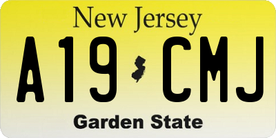 NJ license plate A19CMJ