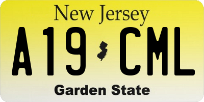 NJ license plate A19CML