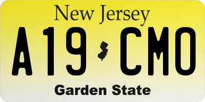 NJ license plate A19CMO