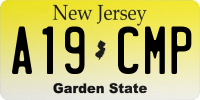 NJ license plate A19CMP