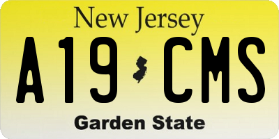 NJ license plate A19CMS