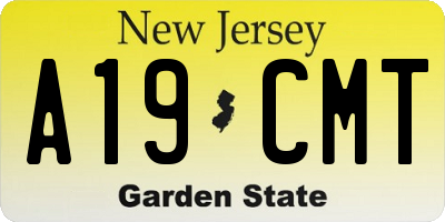 NJ license plate A19CMT