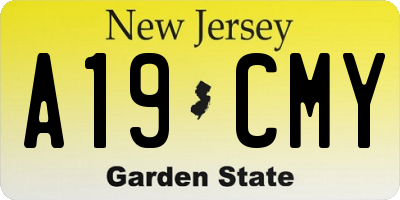 NJ license plate A19CMY