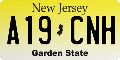 NJ license plate A19CNH
