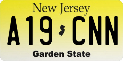 NJ license plate A19CNN