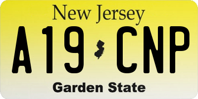 NJ license plate A19CNP