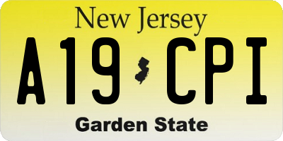 NJ license plate A19CPI