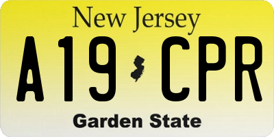 NJ license plate A19CPR
