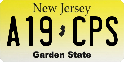 NJ license plate A19CPS