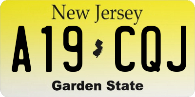 NJ license plate A19CQJ