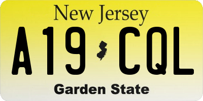 NJ license plate A19CQL