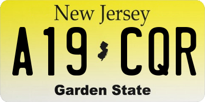 NJ license plate A19CQR