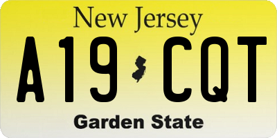 NJ license plate A19CQT