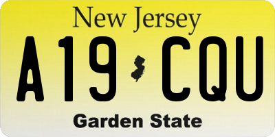 NJ license plate A19CQU