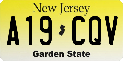 NJ license plate A19CQV