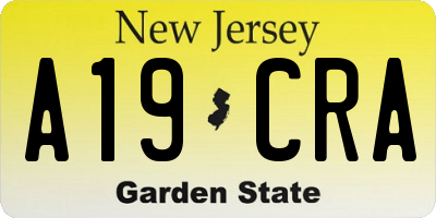 NJ license plate A19CRA
