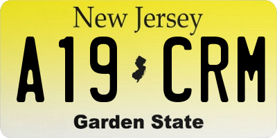 NJ license plate A19CRM