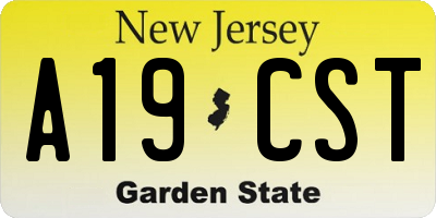 NJ license plate A19CST