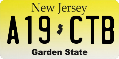 NJ license plate A19CTB