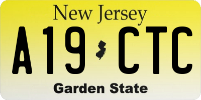 NJ license plate A19CTC