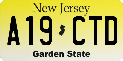 NJ license plate A19CTD