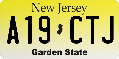 NJ license plate A19CTJ