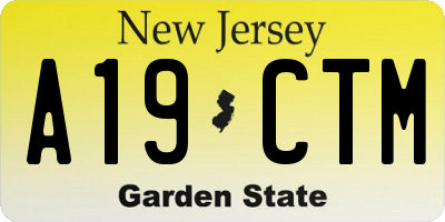 NJ license plate A19CTM