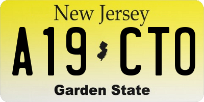 NJ license plate A19CTO