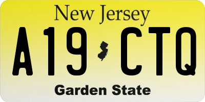 NJ license plate A19CTQ
