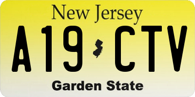 NJ license plate A19CTV