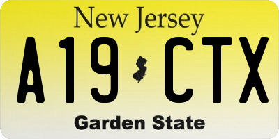 NJ license plate A19CTX