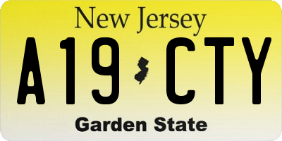 NJ license plate A19CTY