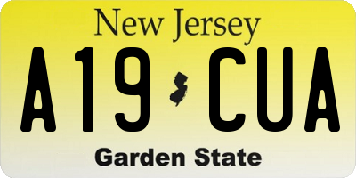 NJ license plate A19CUA