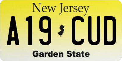 NJ license plate A19CUD