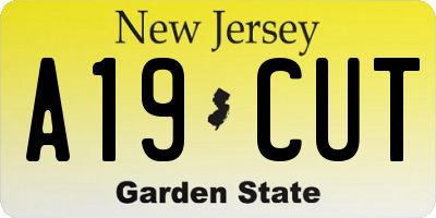 NJ license plate A19CUT