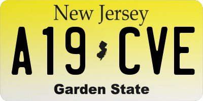 NJ license plate A19CVE
