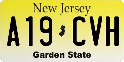 NJ license plate A19CVH
