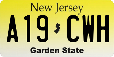 NJ license plate A19CWH