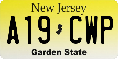 NJ license plate A19CWP