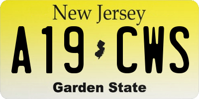NJ license plate A19CWS