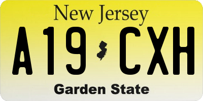 NJ license plate A19CXH