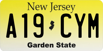 NJ license plate A19CYM