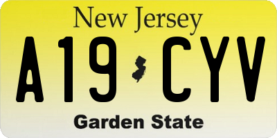 NJ license plate A19CYV
