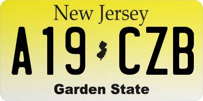 NJ license plate A19CZB