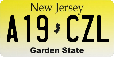NJ license plate A19CZL
