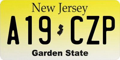 NJ license plate A19CZP