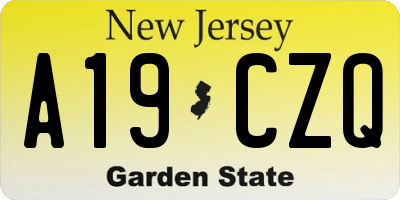 NJ license plate A19CZQ