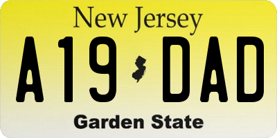 NJ license plate A19DAD