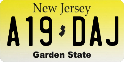 NJ license plate A19DAJ