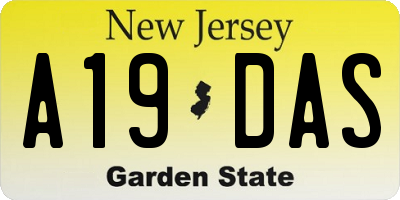 NJ license plate A19DAS